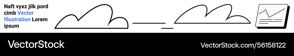 Minimalist cloud design with graph for data vector image