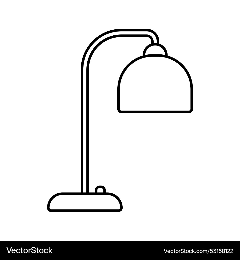 Table lamp flat line icon editable stroke isolated vector image