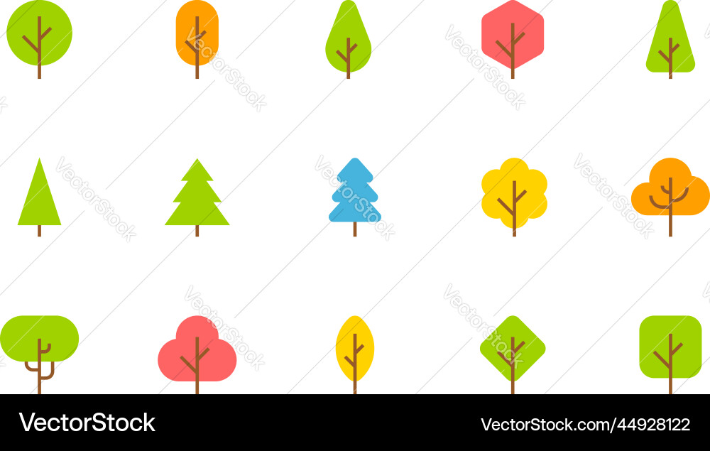 Tree flat icons set Tree flat icons set vector image