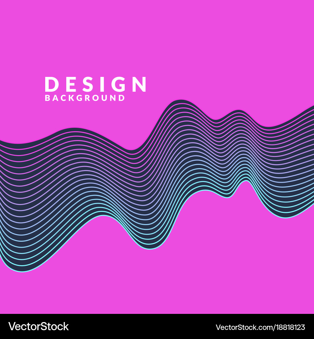 Abstract geometric background with dynamic waves vector image