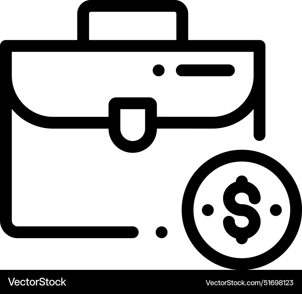 Briefcase icon thin linear style design isolated vector image