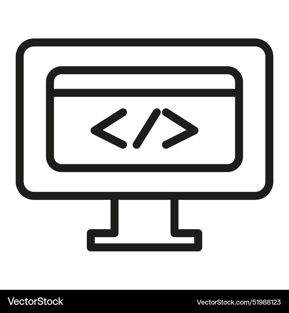Display code icon for software development guides Display code icon for software development guides vector image