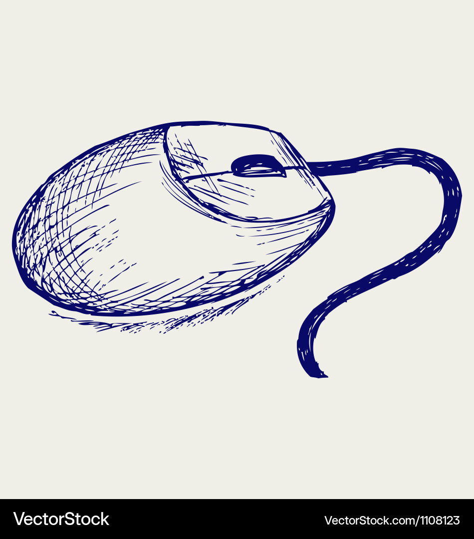 Doodle Mouse Sketch Vector Image