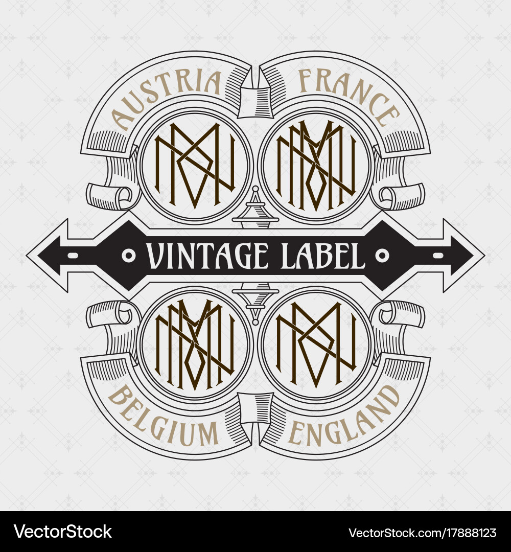 Elegant Floral Vintage Card Vector Image