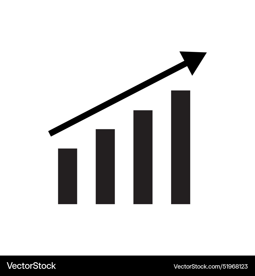 Flat graph chart icon symbol vector image