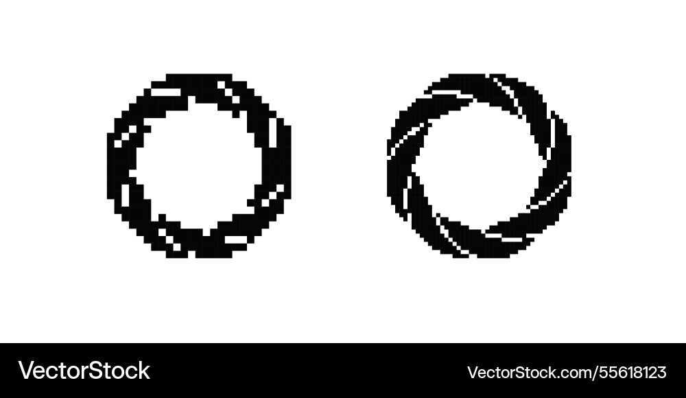 Pixel art circular patterns with geometric Vector Image