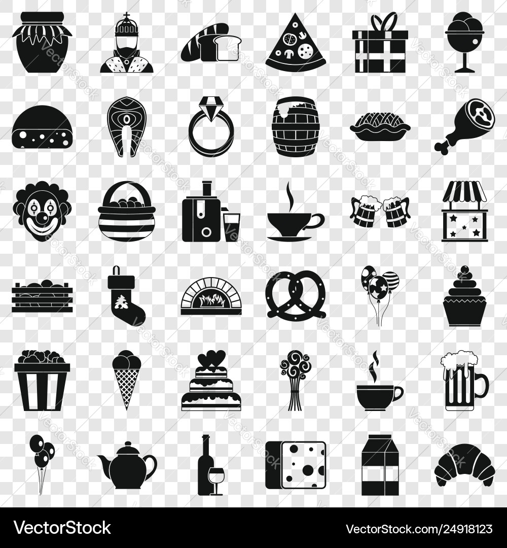 Present icons set simple style Vector Image