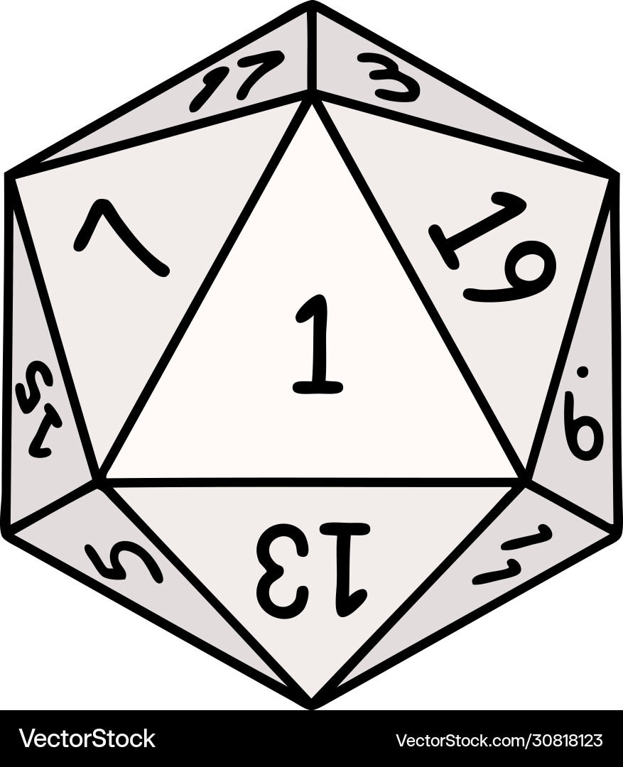 Retro Dice Roll - Natural 1 Vector Image