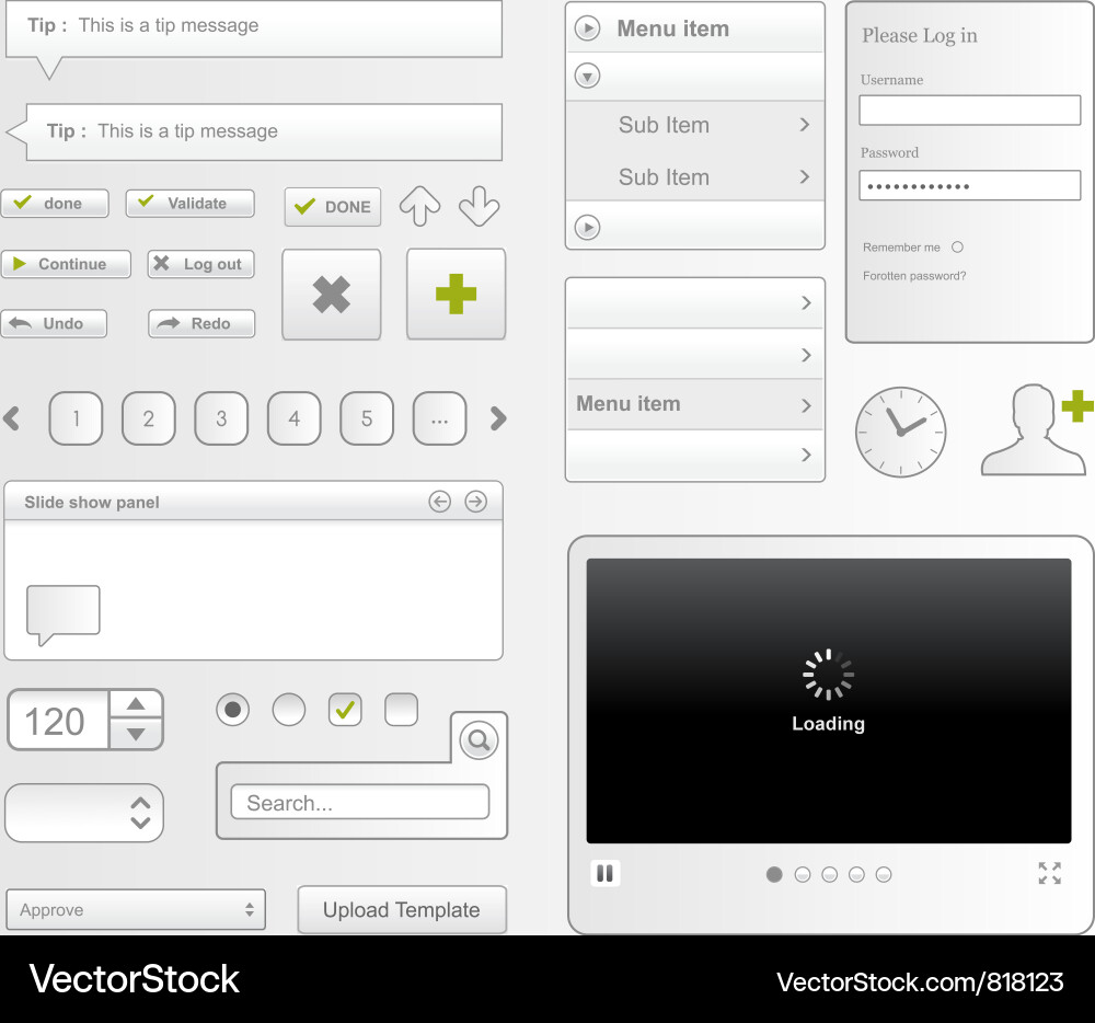 Web UI Elements & Icons vector image