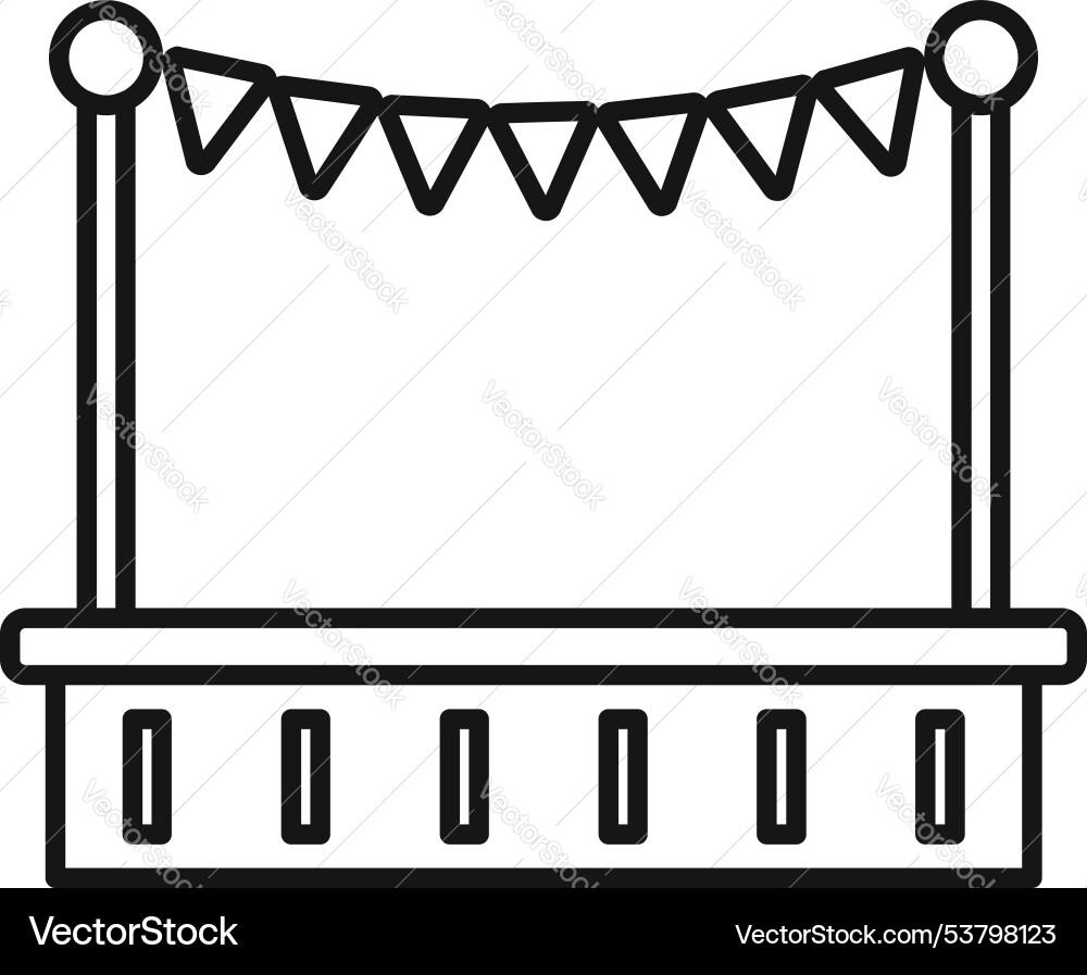 Wooden street food stall mit Girlande feiern Wooden street food stall mit Girlande feiern vektorbild