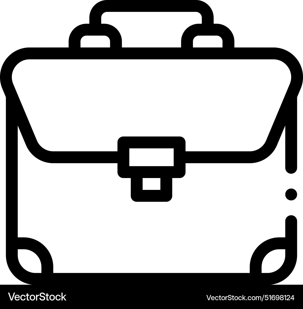 Briefcase icon thin linear style design isolated vector image