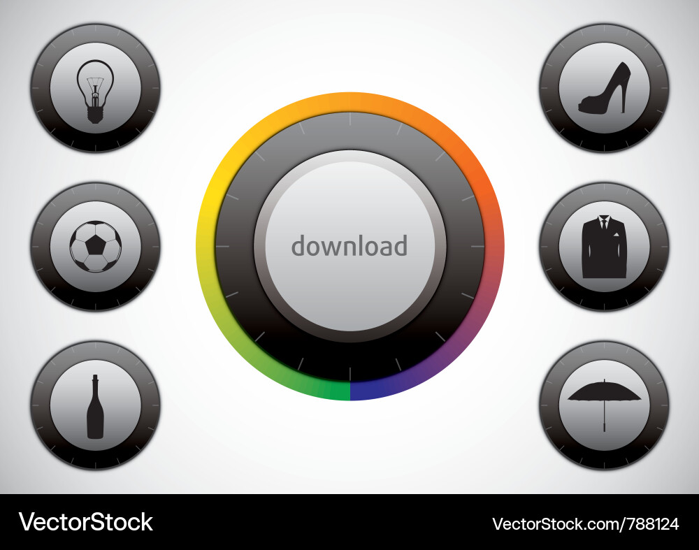 Button icon set Vector Image