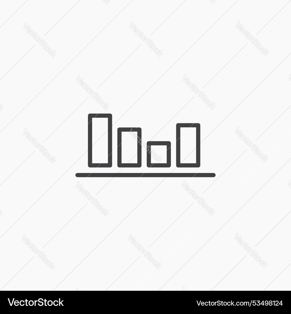 Chart histogramline in thin line black color flat Vector Image