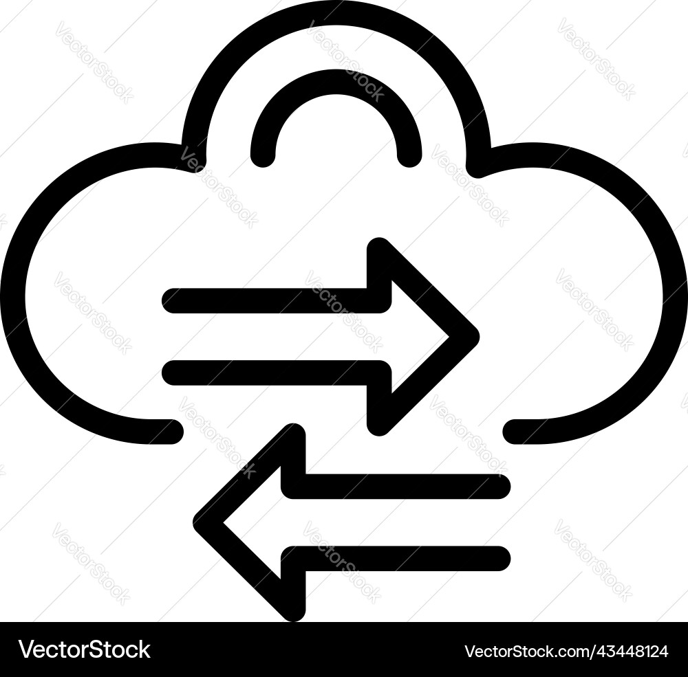 Cloud data change icon outline internet Cloud data change icon outline internet vector image