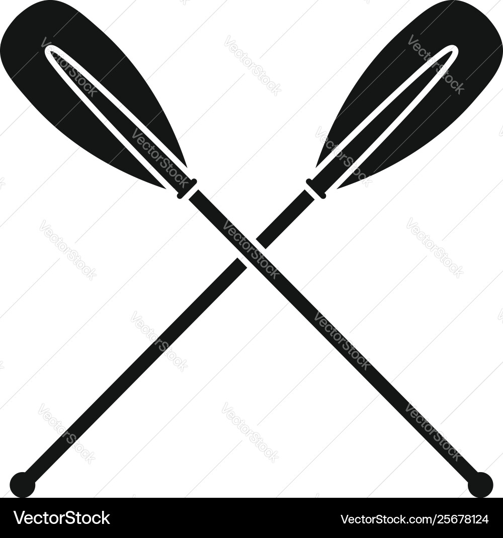 Crossed Oars Icon - Nautical Theme vector image