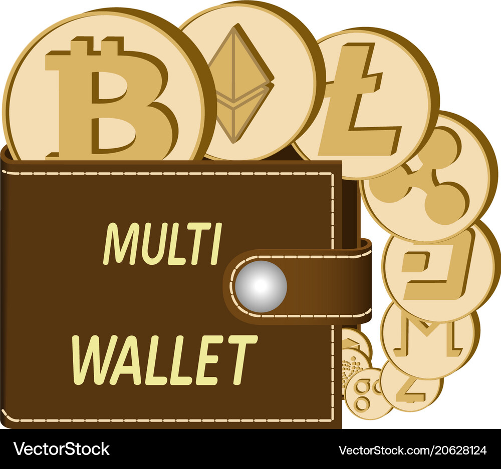 Crypto Wallet with Coins – Royalty-Free Vector | VectorStock