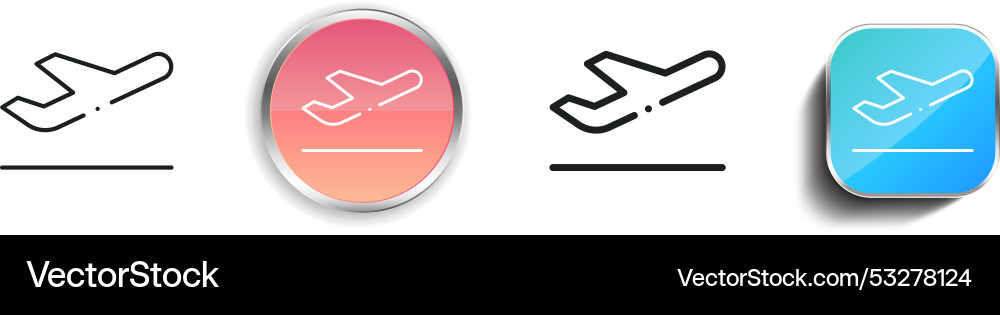 Departures icon thin linear regular and button vector image