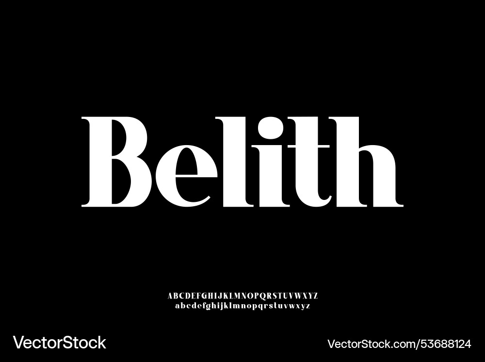 Glamorous Serif Font - Elegant Display Vector Image