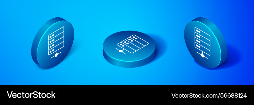 Isometric server data web hosting icon isolated Isometric server data web hosting icon isolated Vector Image