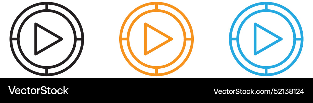 Media player logo set collection for web app ui Vector Image