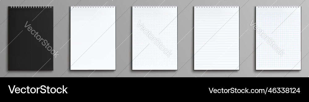 Notebooks paper notepads with spiral binders Notebooks paper notepads with spiral binders vector image