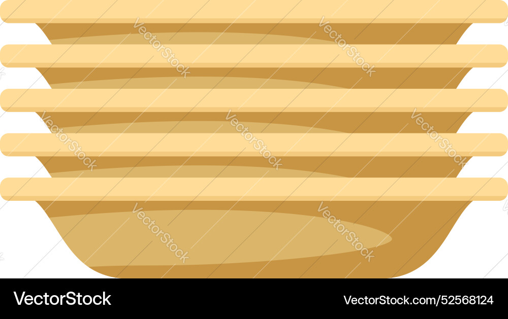 Stack of empty round plates for serving food Stack of empty round plates for serving food Vector Image