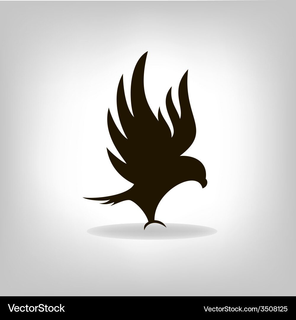 Black Eagle with Wings Royalty Free Vector Image