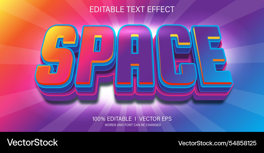Space text effect with modern style design Space text effect with modern style design vector image