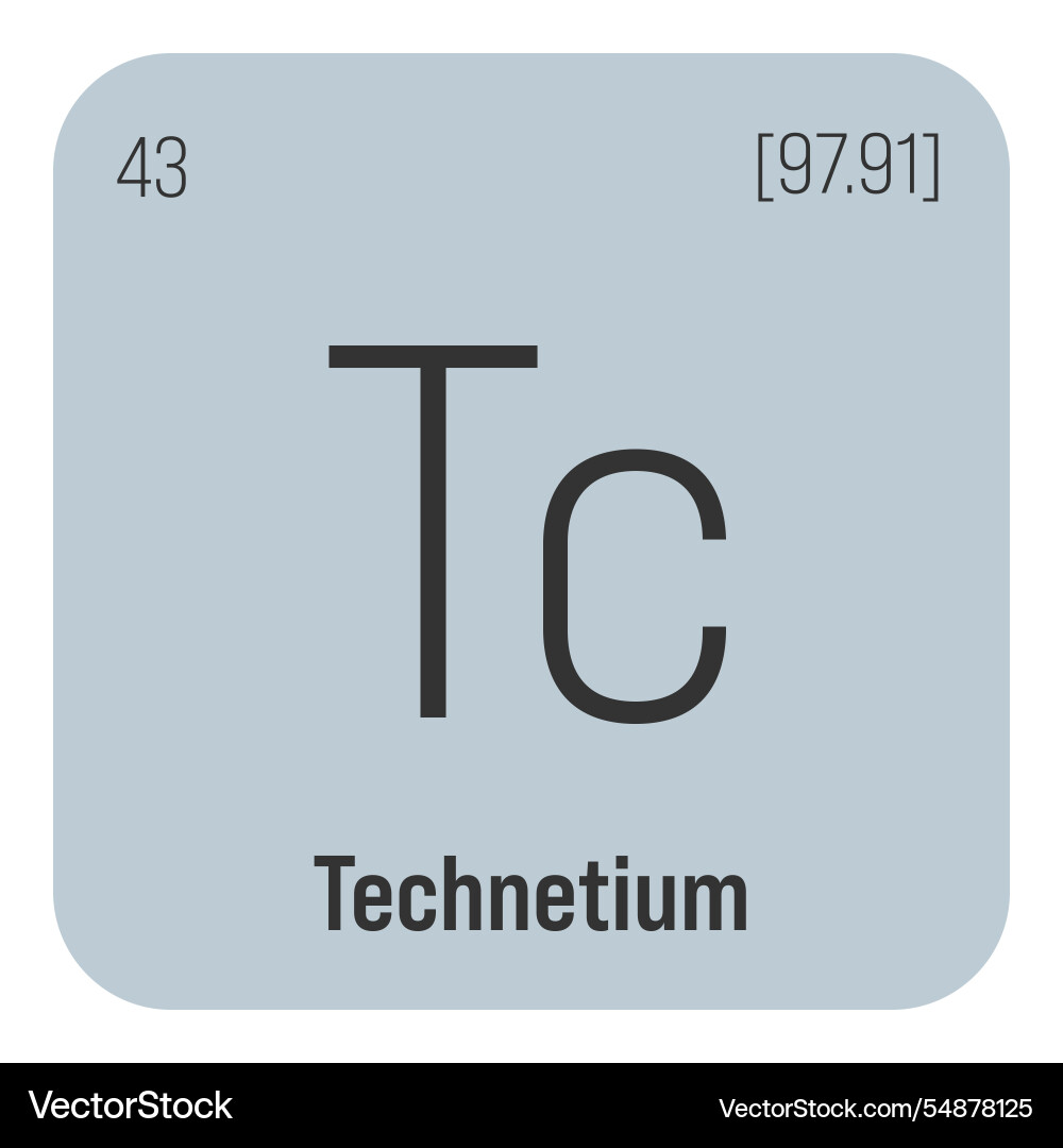 Technetium tc periodic table element Technetium tc periodic table element vector image