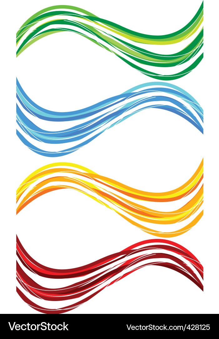 Wavy Banner Set Vektorbild