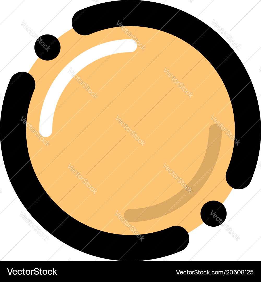 Yellow blank button with glare and shadow Yellow blank button with glare and shadow vector image