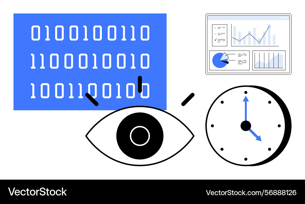 Datenanalyse und Visualisierung mit Binärcode Datenanalyse und Visualisierung mit Binärcode vektorbild