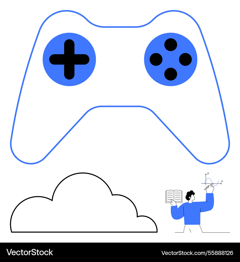 Gaming controller with cloud connection Gaming controller with cloud connection vector image
