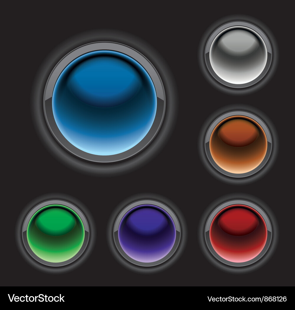 Glossy buttons set Vector Image