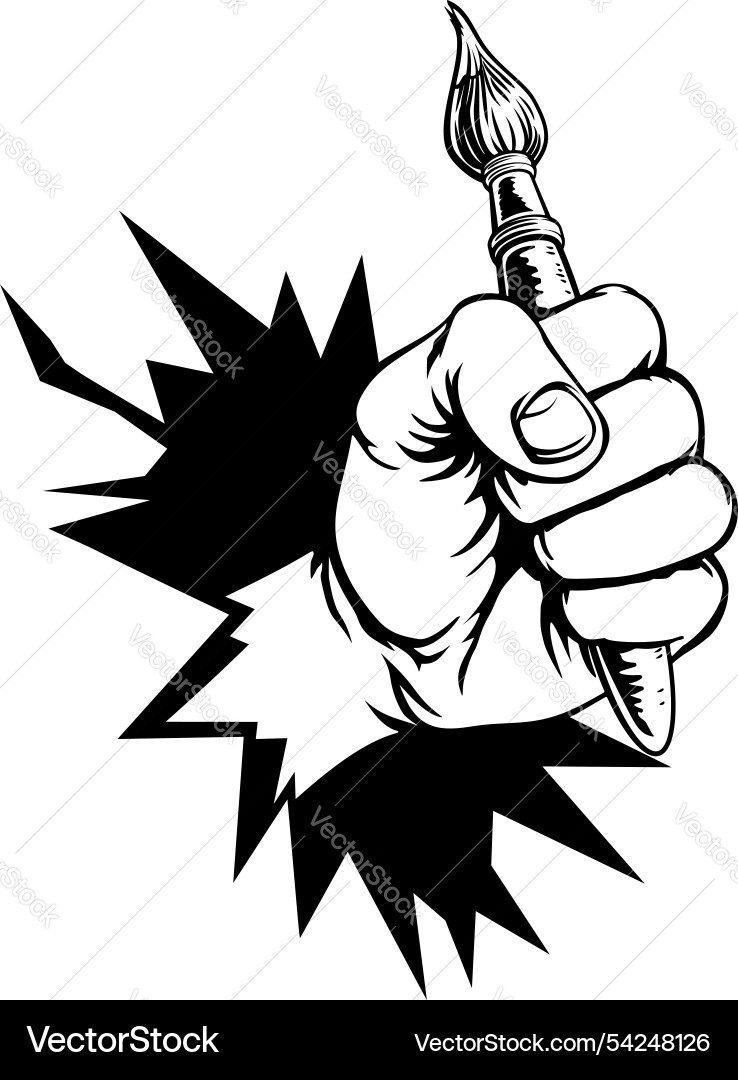 Hand halten Paintbrush brechen Hintergrund Hand halten Paintbrush brechen Hintergrund vektorbild