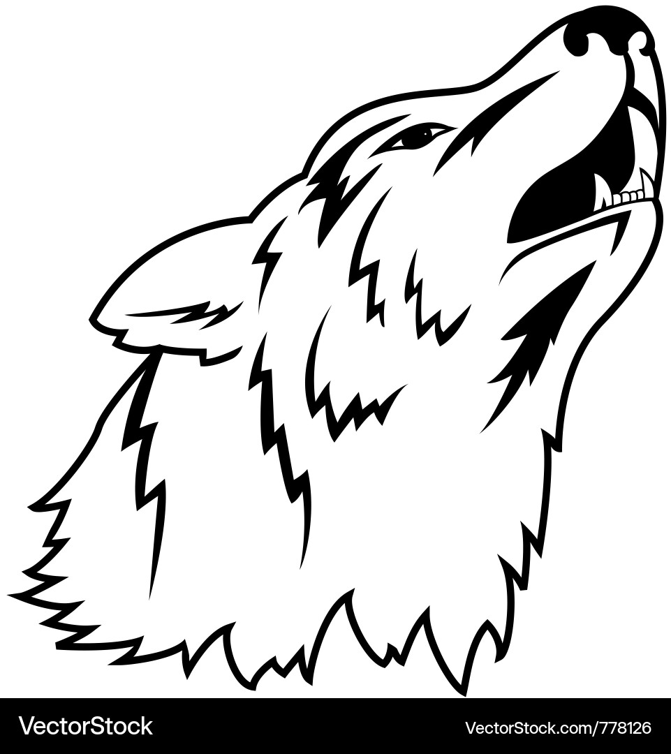 Intricate Wolf Head Tattoo vector image