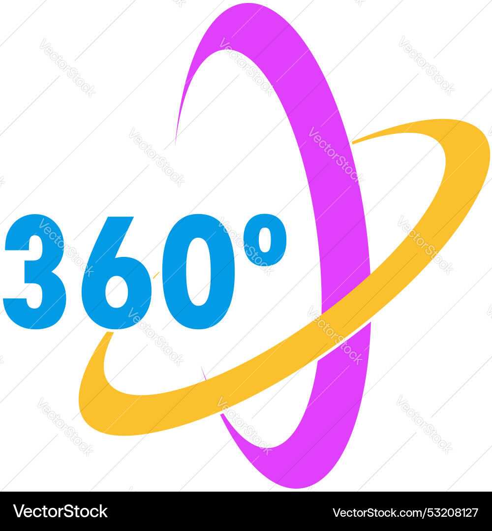 360 degrees symbol showing total coverage concept 360 degrees symbol showing total coverage concept vector image