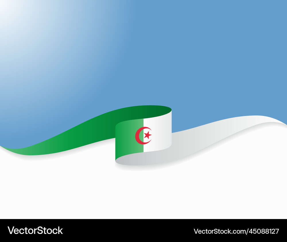 Algerian Flag Wavy Background Vector Image