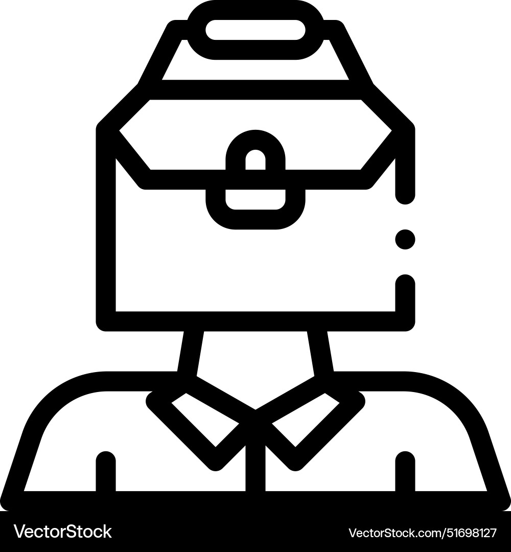 Briefcase icon thin linear style design isolated Briefcase icon thin linear style design isolated vector image