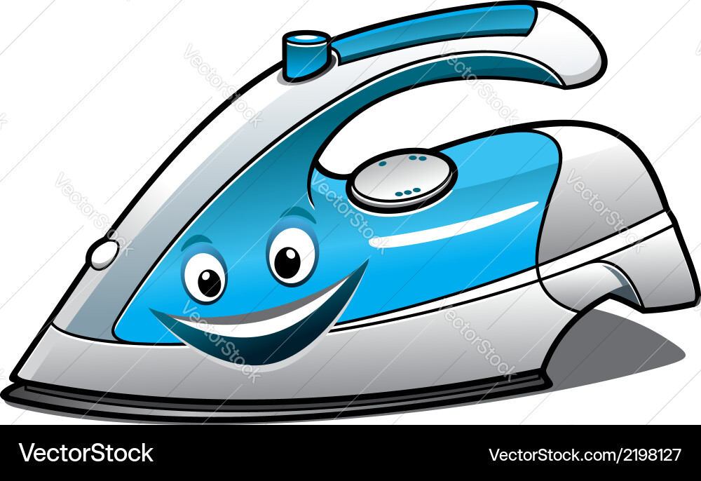 Cheerful cartoon electric iron Royalty Free Vector Image