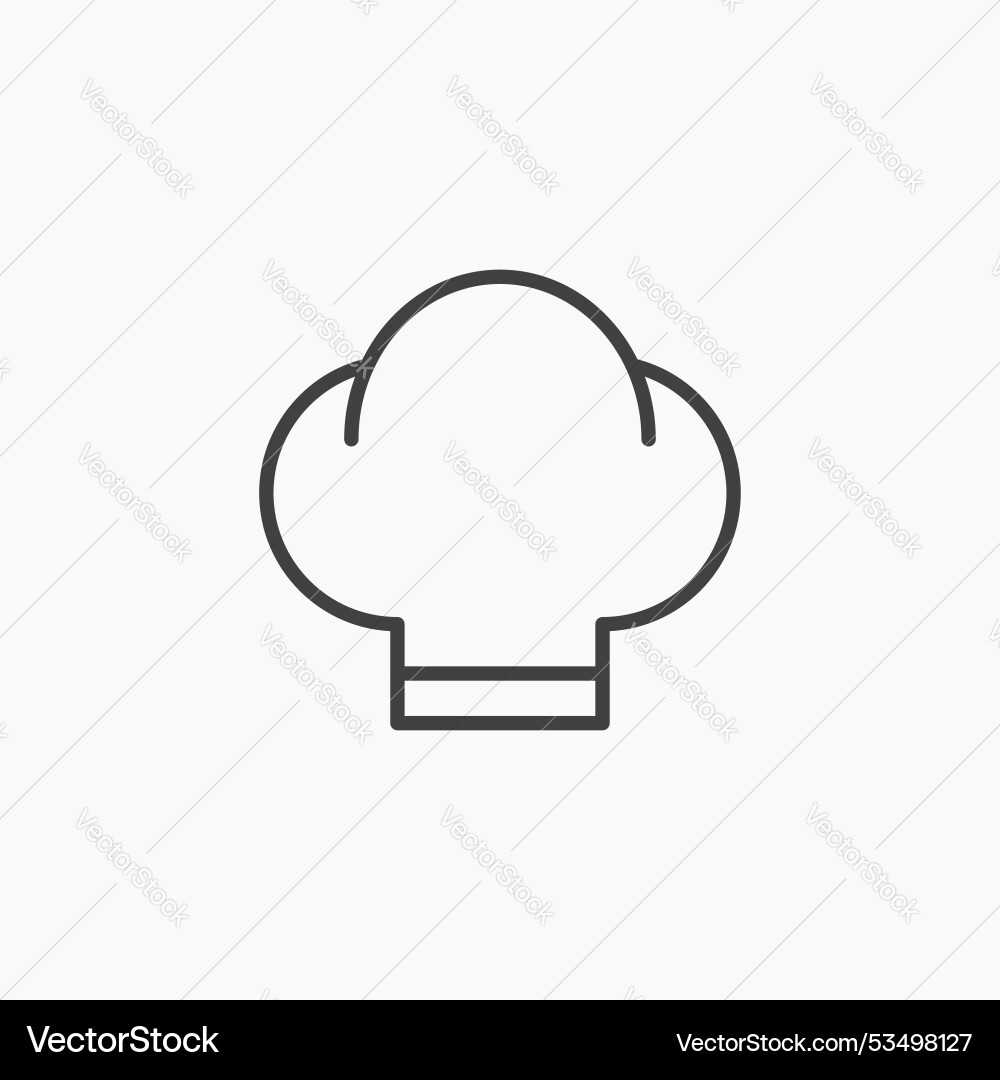 Chef hatline in thin line black color flat simple Vector Image