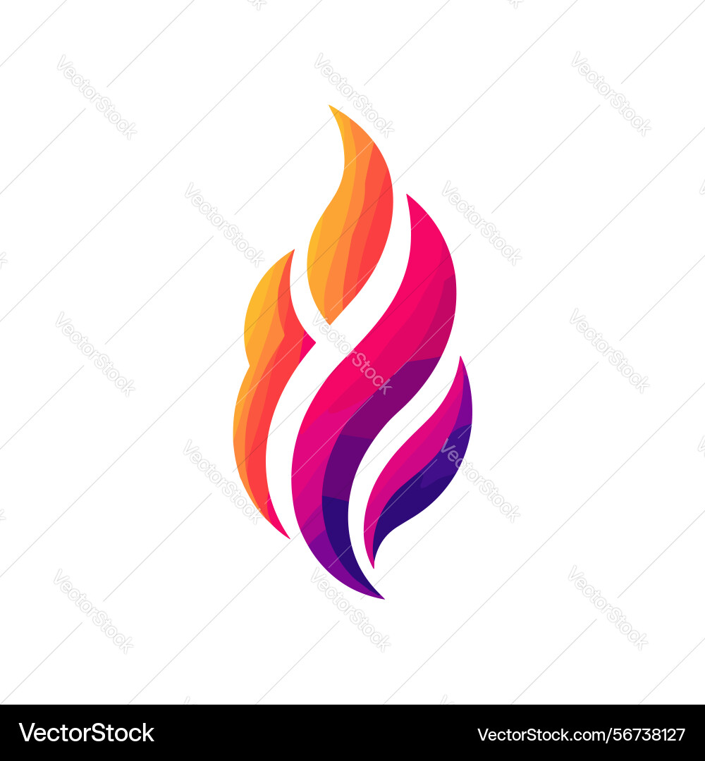 Colorful flame logo design with vibrant hues Vector Image
