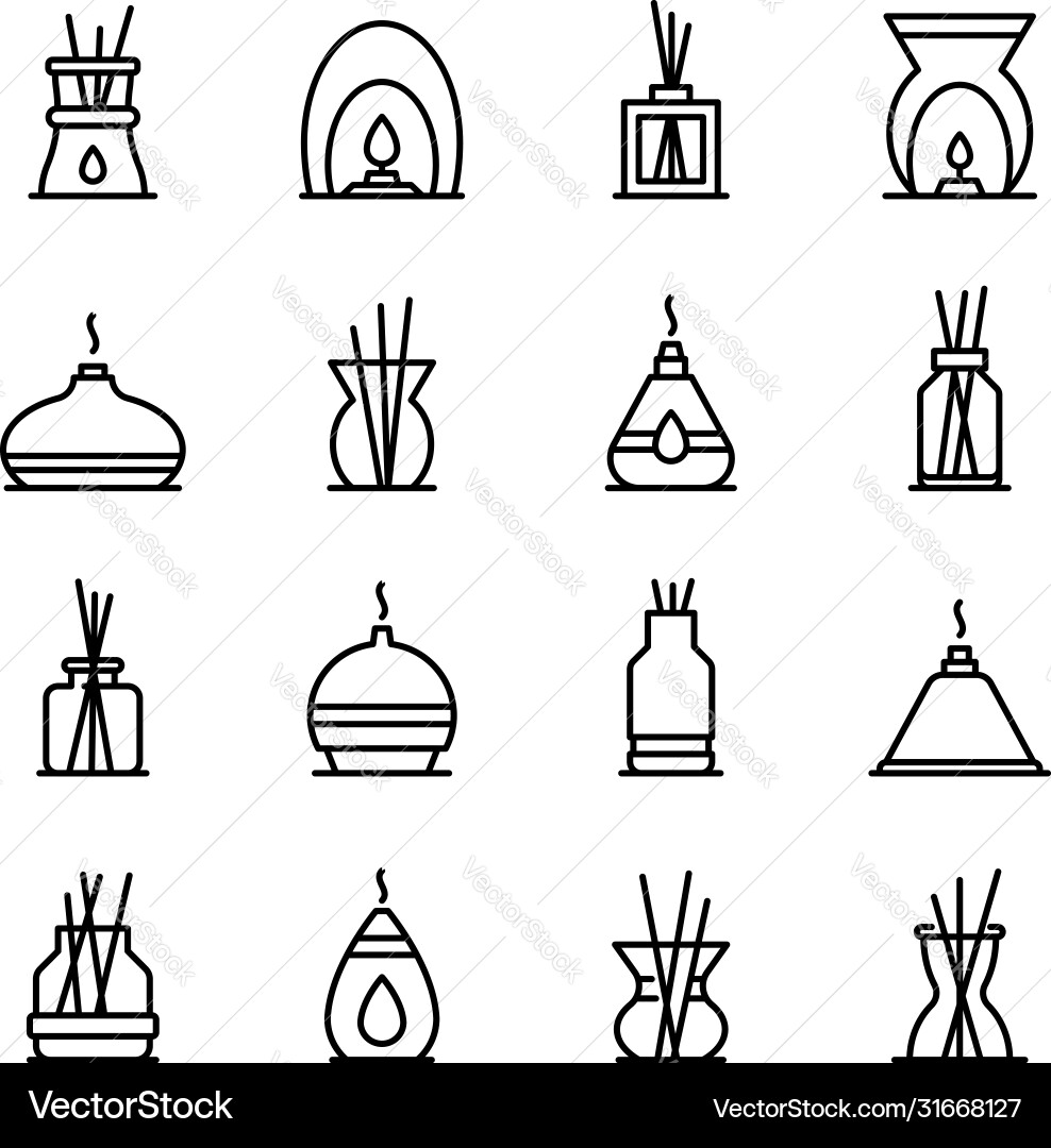Diffuser Icon Set - Modern Style vector image