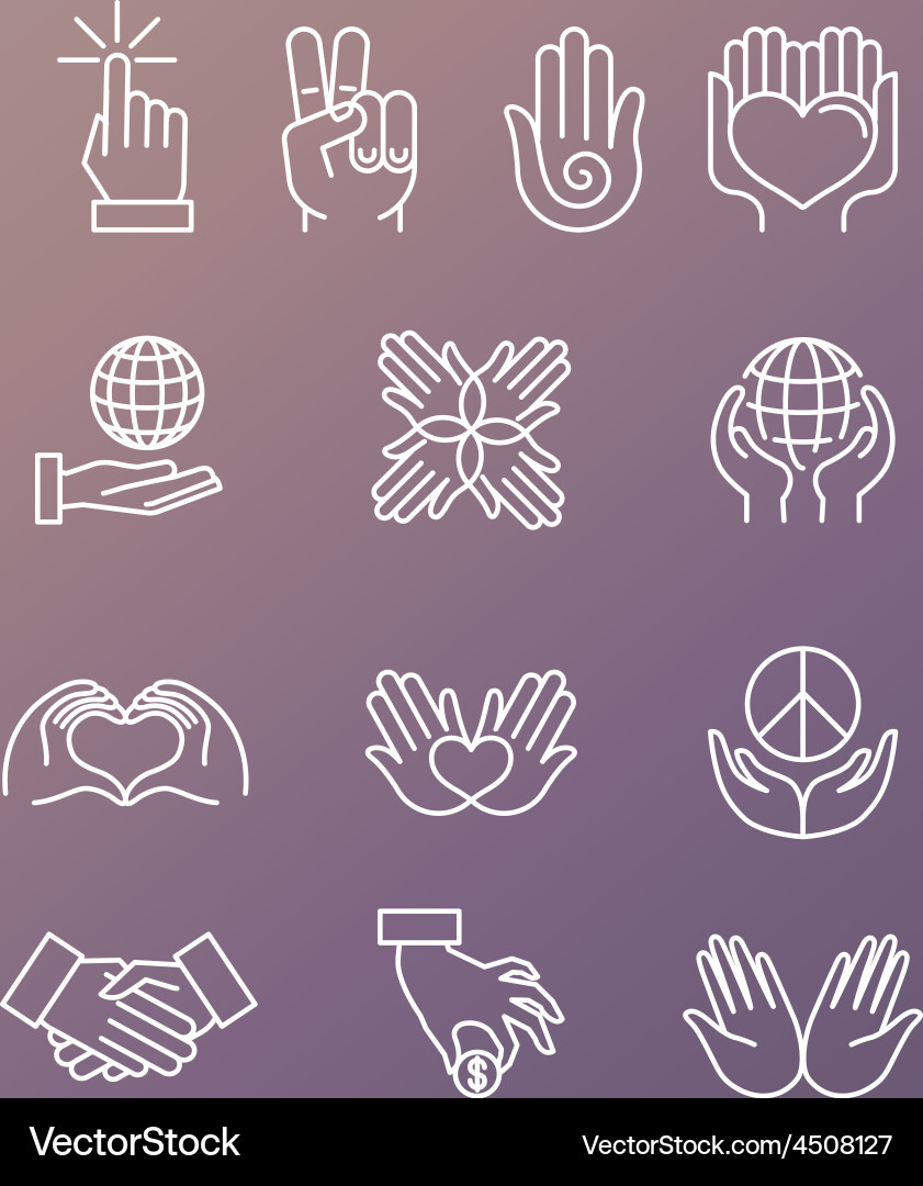 Hand Icons & Gesture Collection vector image