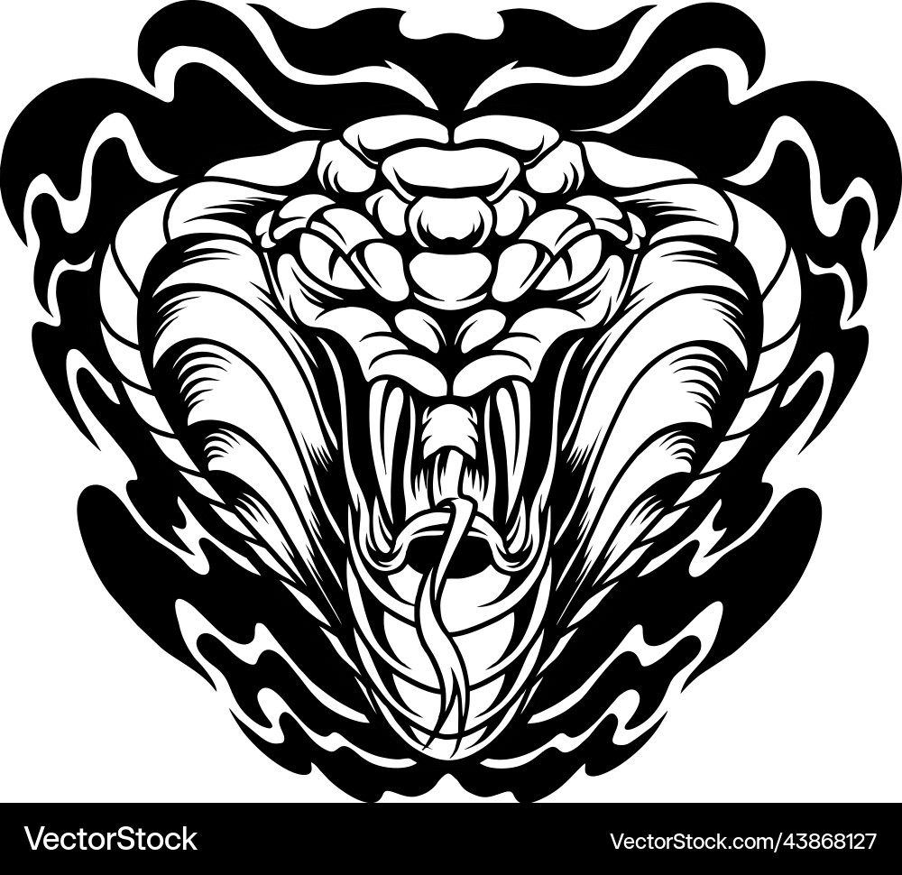 King cobra snake head silhouette King cobra snake head silhouette Vector Image