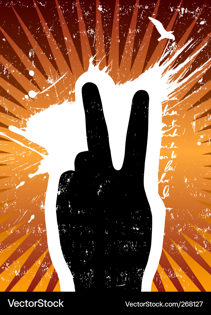 Peace Sign Grunge Background vector image