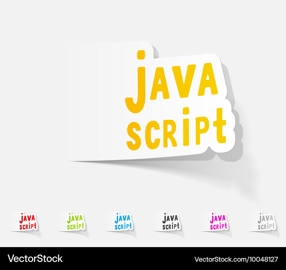 Realistic design element java script Vector Image
