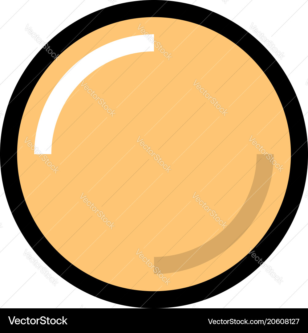 Yellow blank button with glare and shadow Yellow blank button with glare and shadow vector image