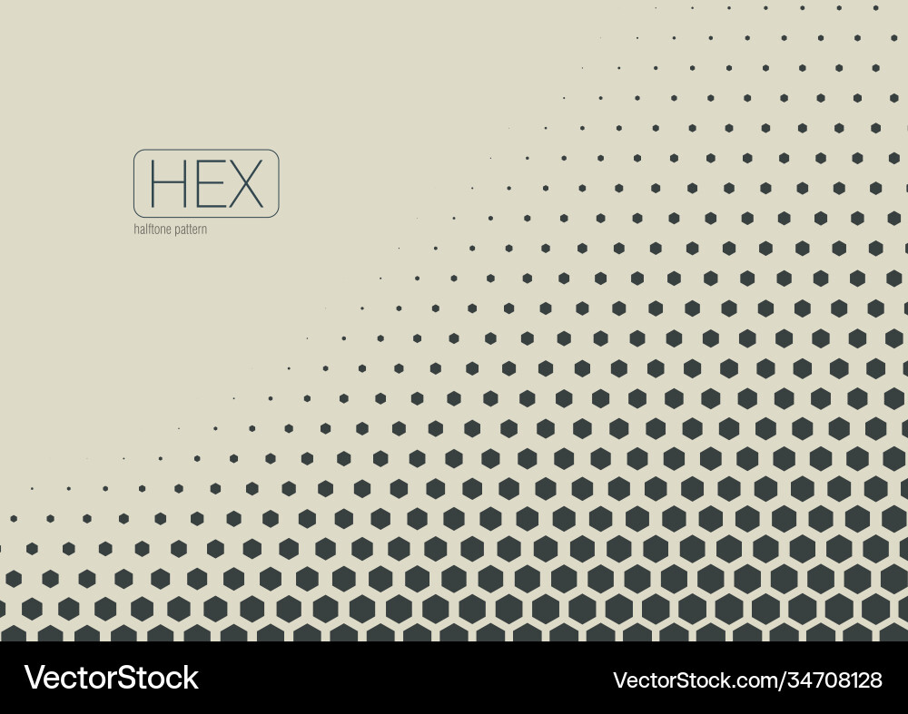 2d abstract geometric wave hex halftone pattern Vector Image