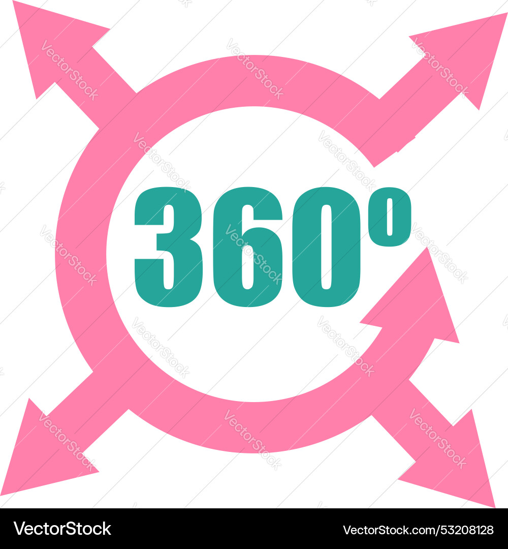 360 degree arrows rotating showing full coverage 360 degree arrows rotating showing full coverage vector image